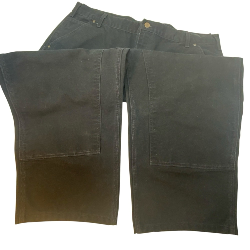 Vintage‎ Carhartt B136 Double Knee Jeans Pants size 40x30 Dungaree Fit Black USA - Picture 7 of 13